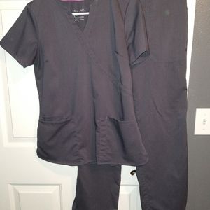 Gray Purple Label by Healing Hands Scrub Set